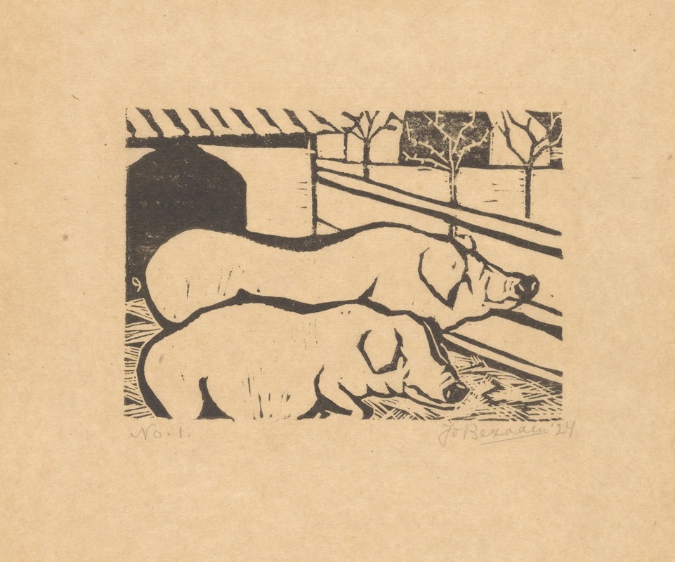 Twee varkens by Jo Bezaan, 1924 — digital art print download