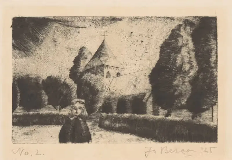 Женщина у церкви by Джо Безан, 1925 — digital art print download
