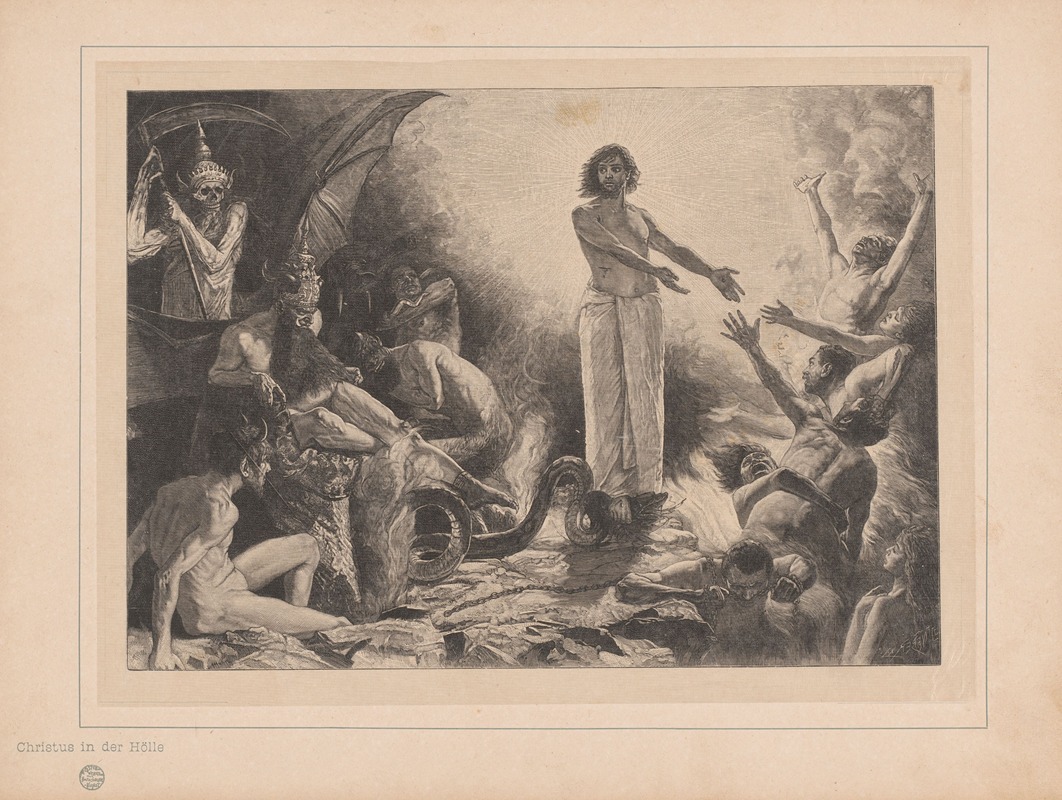 Christ in the Underworld by Иоганн Якоб Вебер — digital art print download