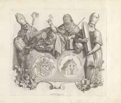 Герб семьи Барбариго и персонификация Религии by Роберт ван Ауденаэрде, 1673-1743 — digital art print download
