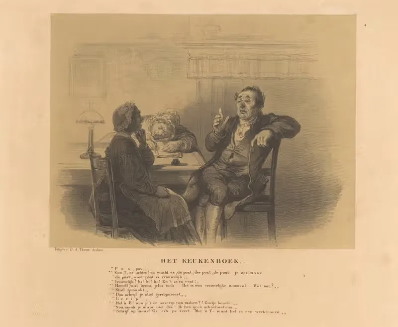 Man en vrouwen aan tafel — Alexander Ver Huell