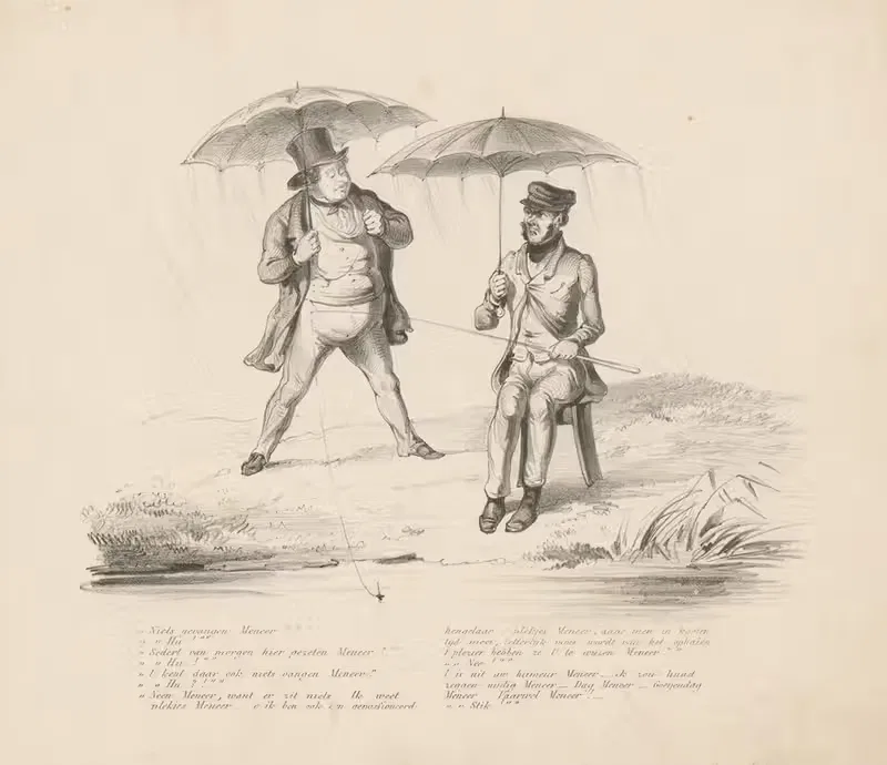 Мужчина в разговоре с рыбаком by Александр Вер Хуэл, 1832 - 1897 — digital art print download