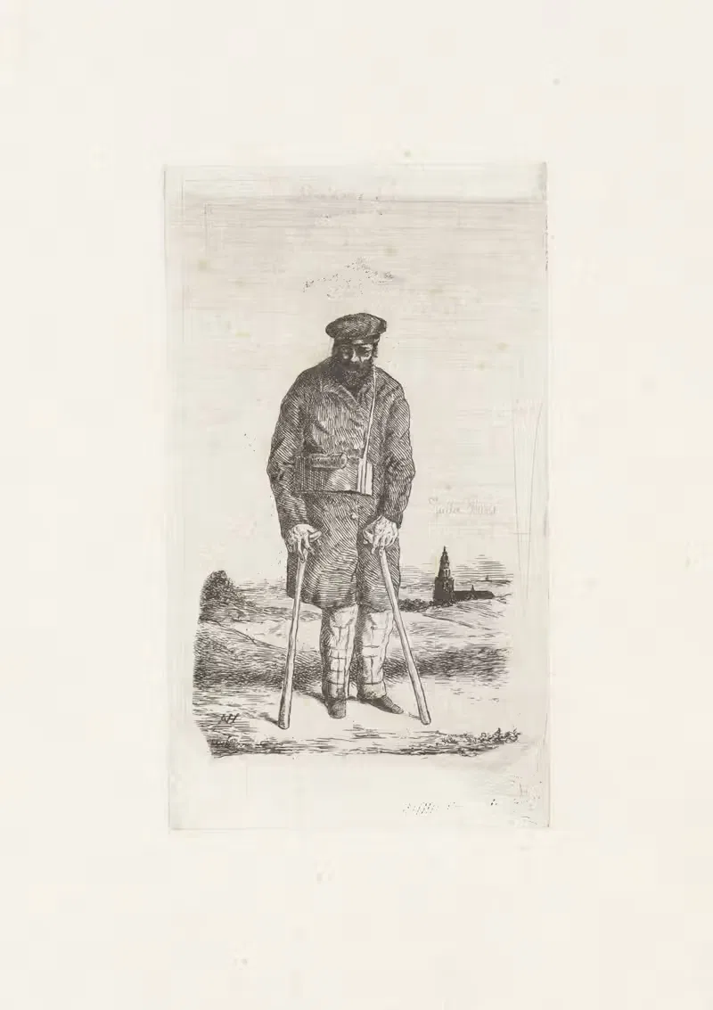 Мужчина на костылях by Александр Вер Хуэл, 1832 - 1897 — digital art print download