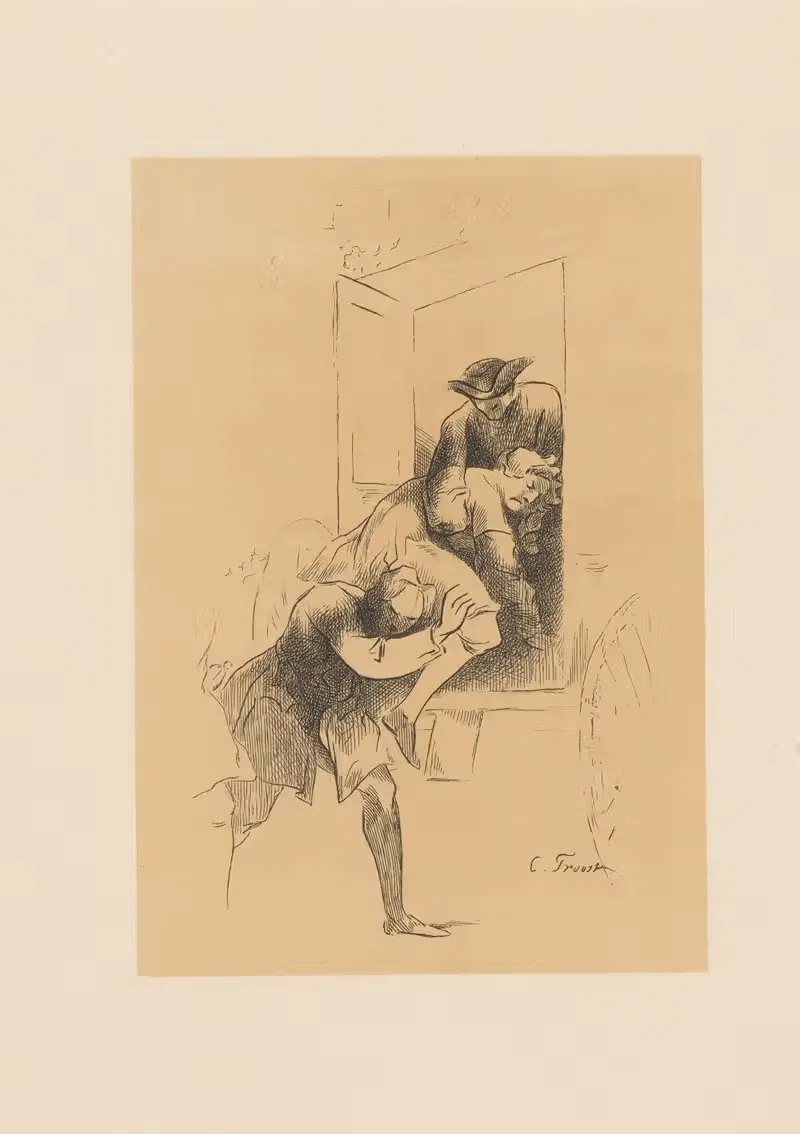 Человек поднимает карету by Александр Вер Хуэл, 1873 — digital art print download