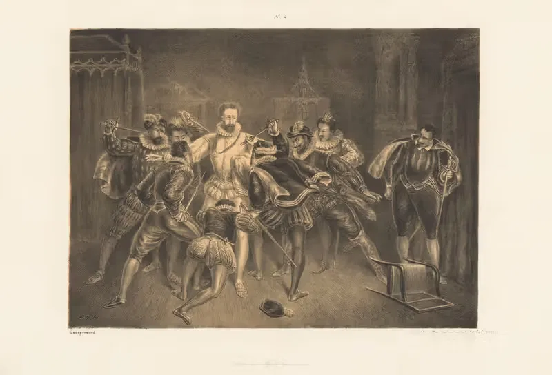 Убийство Генриха де Гиза by Александр Вер Хуэл, 1866 — digital art print download