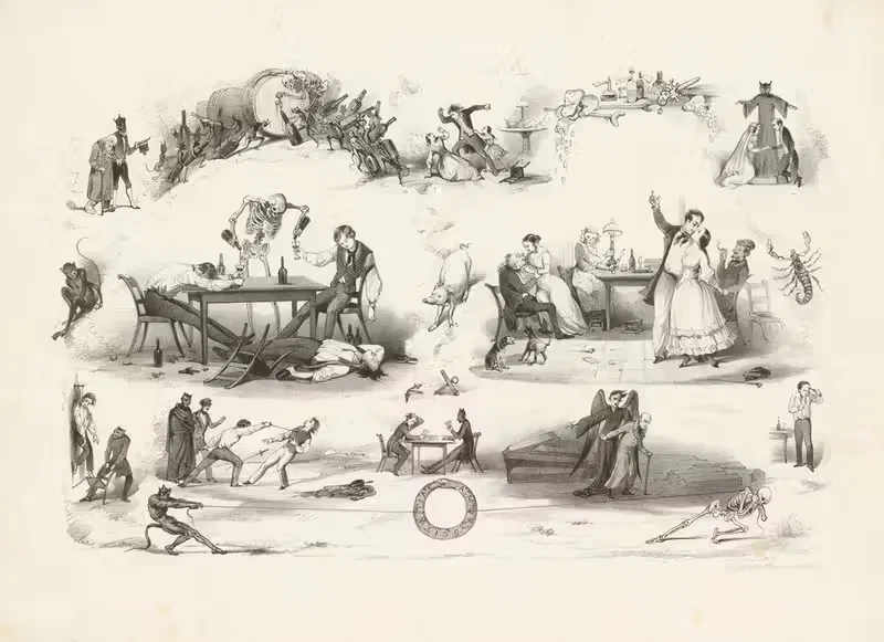 Сцены со смертью и дьяволом by Александр Вер Хуэл, 1841 - 1847 — digital art print download