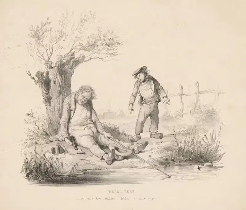 Спящий человек с удочкой by Александр Вер Хуэл, 1832 - 1897 — digital art print download