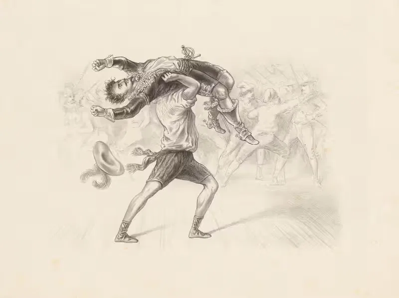 Vechtende mannen by Alexander Ver Huell, 1832 - 1897 — digital art print download
