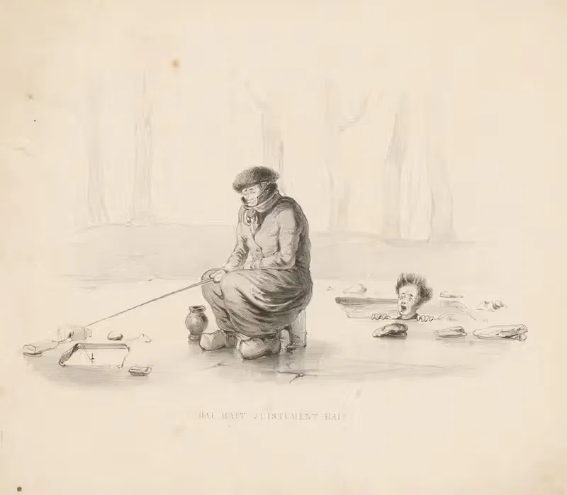Рыбак на льду by Александр Вер Хуэл, 1832 - 1897 — digital art print download