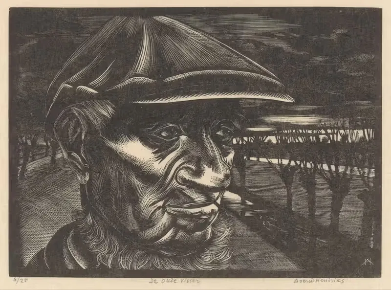 Старый рыбак by Аренд Хендрикс, 1911 - 1943 — digital art print download
