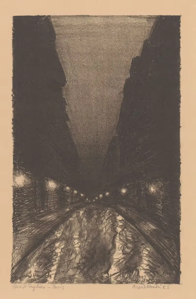 Улица д'Анжийен, Париж by Аренд Хендрикс, 1911 - 1931 — digital art print download