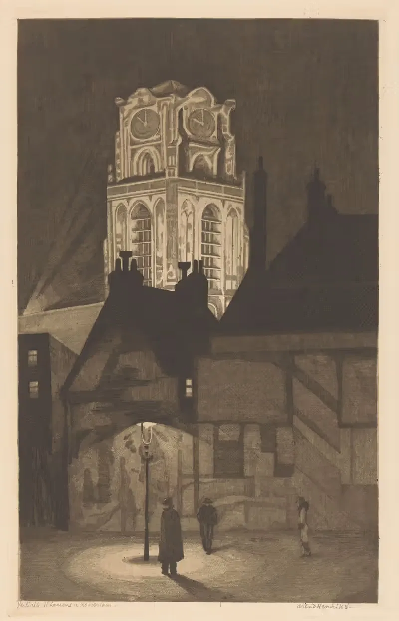 Verlichte Sint-Laurenskerk te Rotterdam — Arend Hendriks