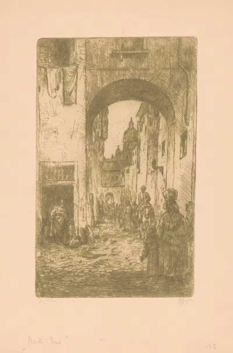 Ruelle, Rome by Etienne Bosch, 1873-1931 — digital art print download