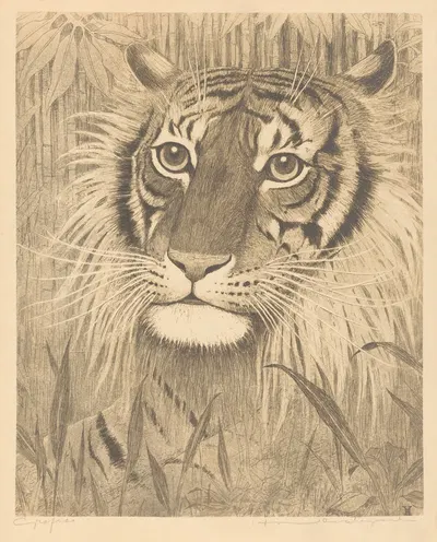Kop van een tijger by Henri Verstijnen, 1921 — digital art print download