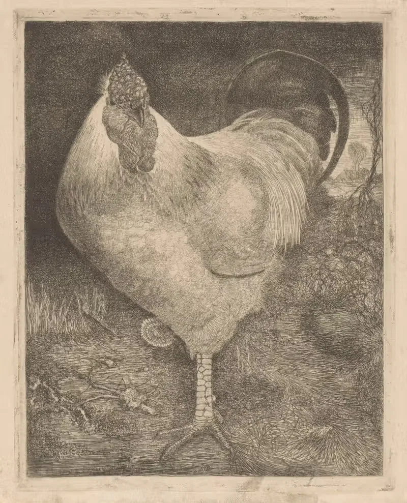 Петух на одной ноге by Ян Манкес, 1917 — digital art print download