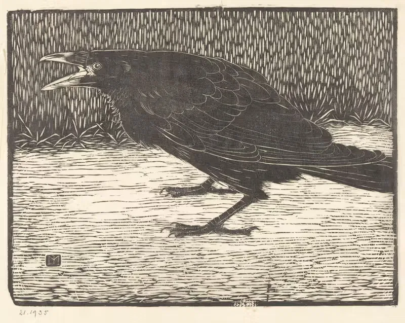 Кричащий ворон by Ян Манкес, 1918 — digital art print download