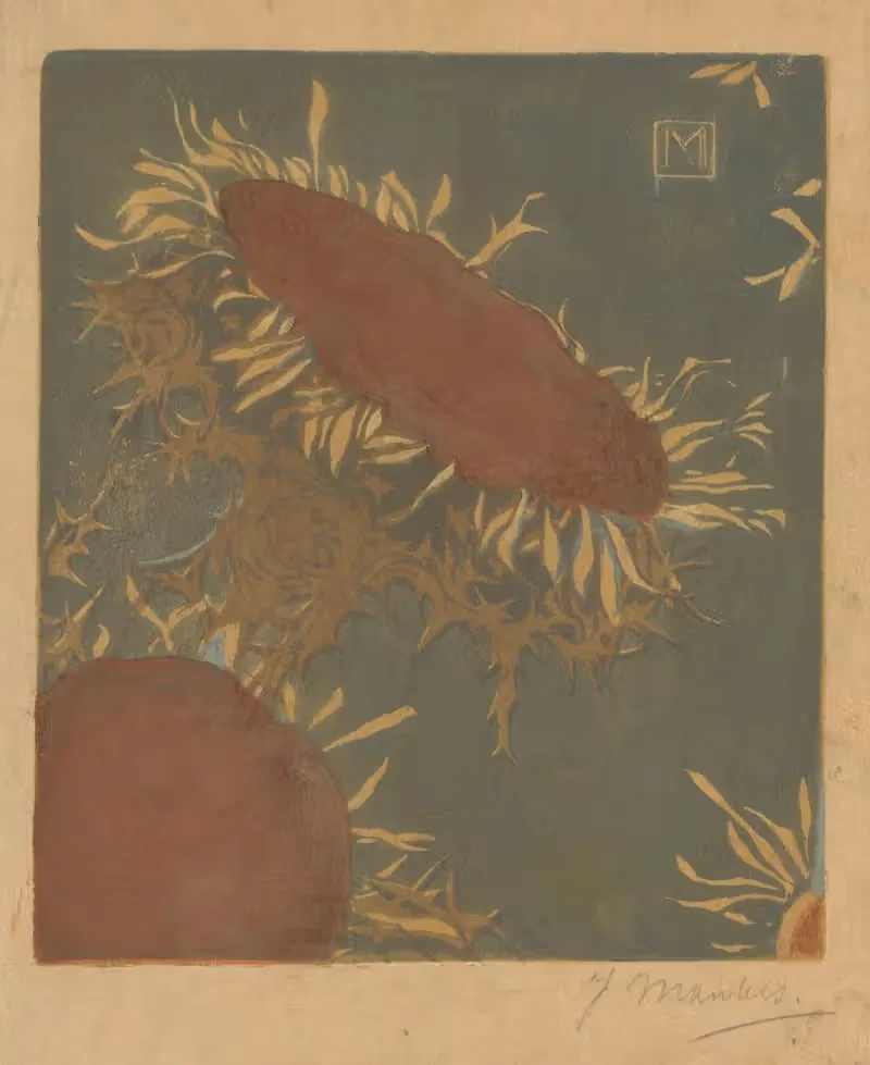 Две цветы чертополоха by Ян Манкес, 1914 — digital art print download