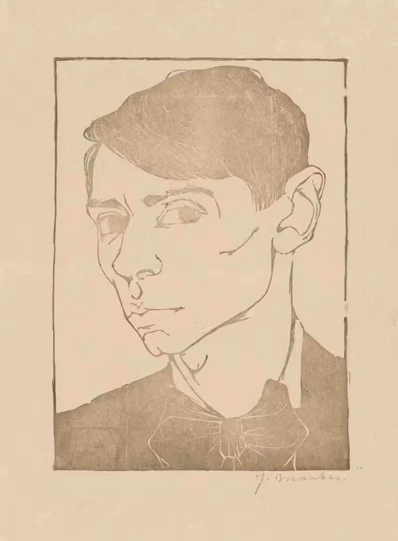 Zelfportret met vlinderdas — Jan Mankes