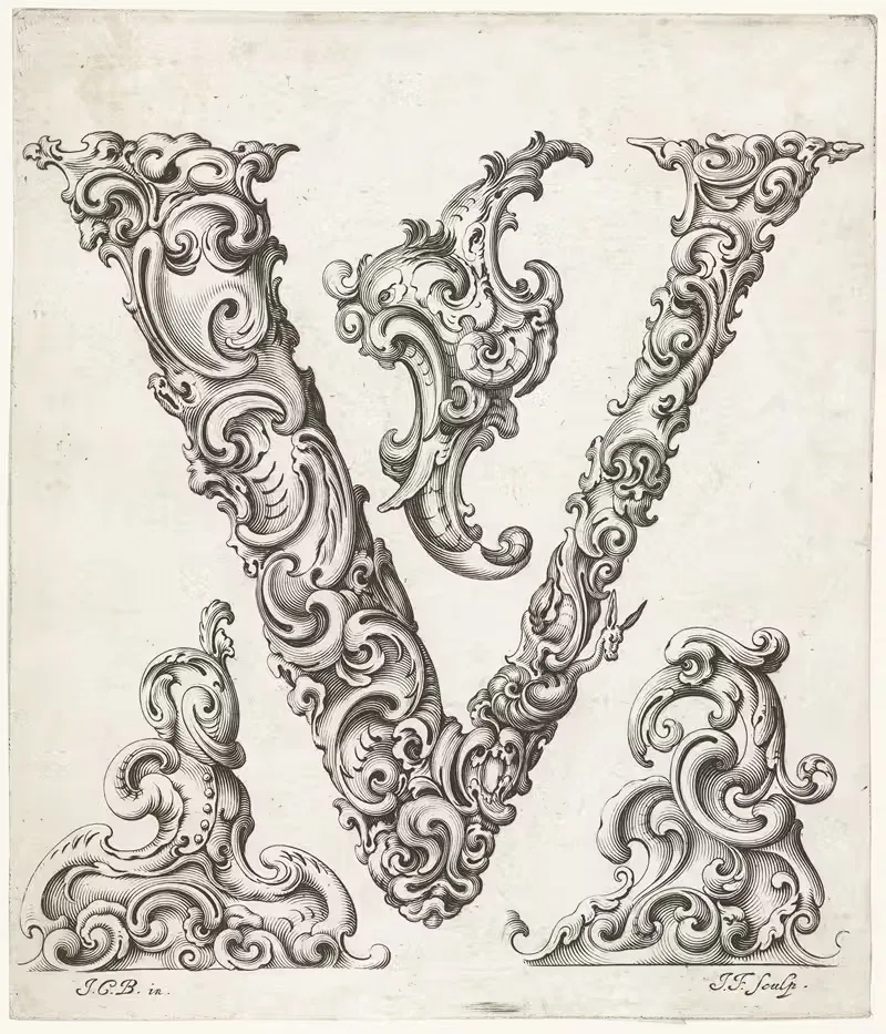 Буква V by Еремия Фалк, 1645-1650 — digital art print download