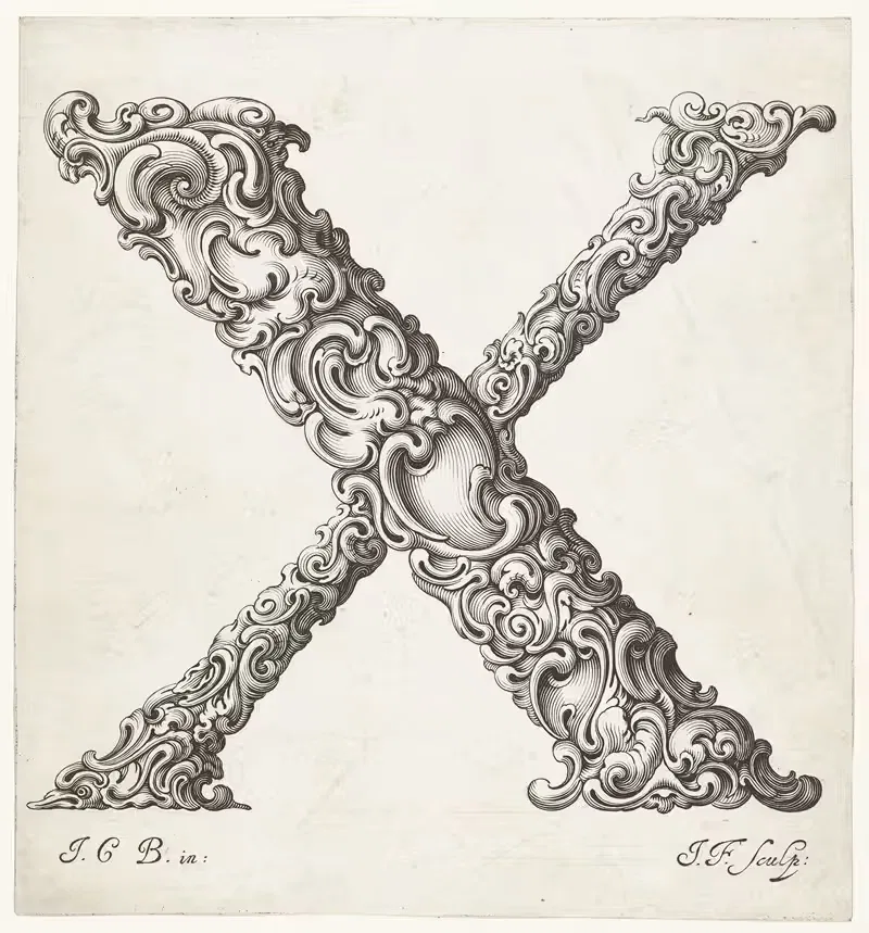 Буква X by Еремия Фалк, 1645-1650 — digital art print download