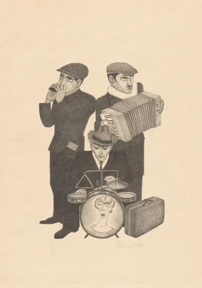 Straatmuzikanten by Johan van Hell — digital art print download