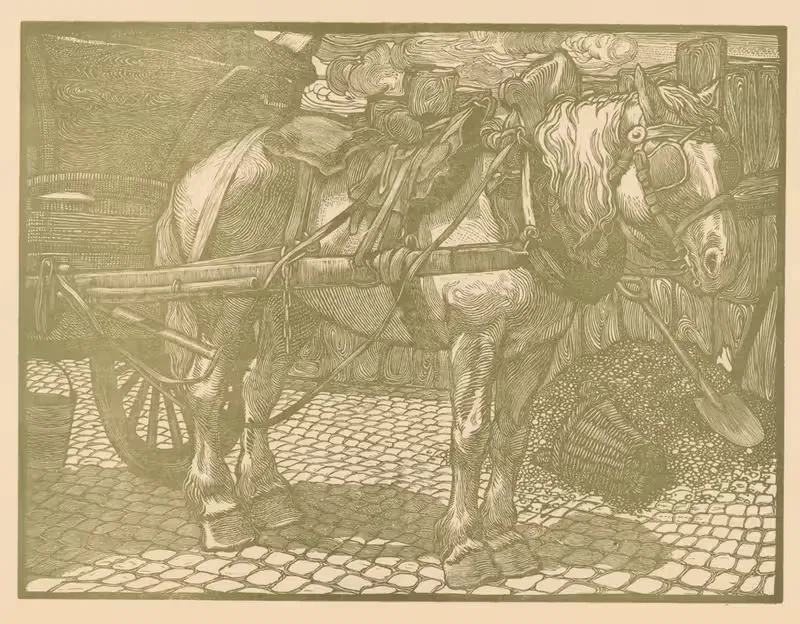 Aangespannen paard by Johannes Josephus Aarts, 1881-1931 — digital art print download
