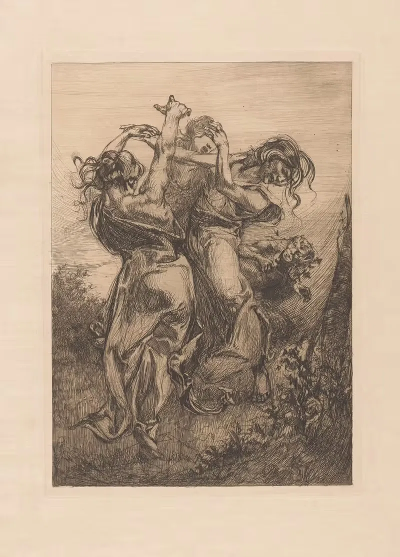 Танцующие женщины с сатиром by Иоганнес Иосифус Аартс, 1881-1934 — digital art print download