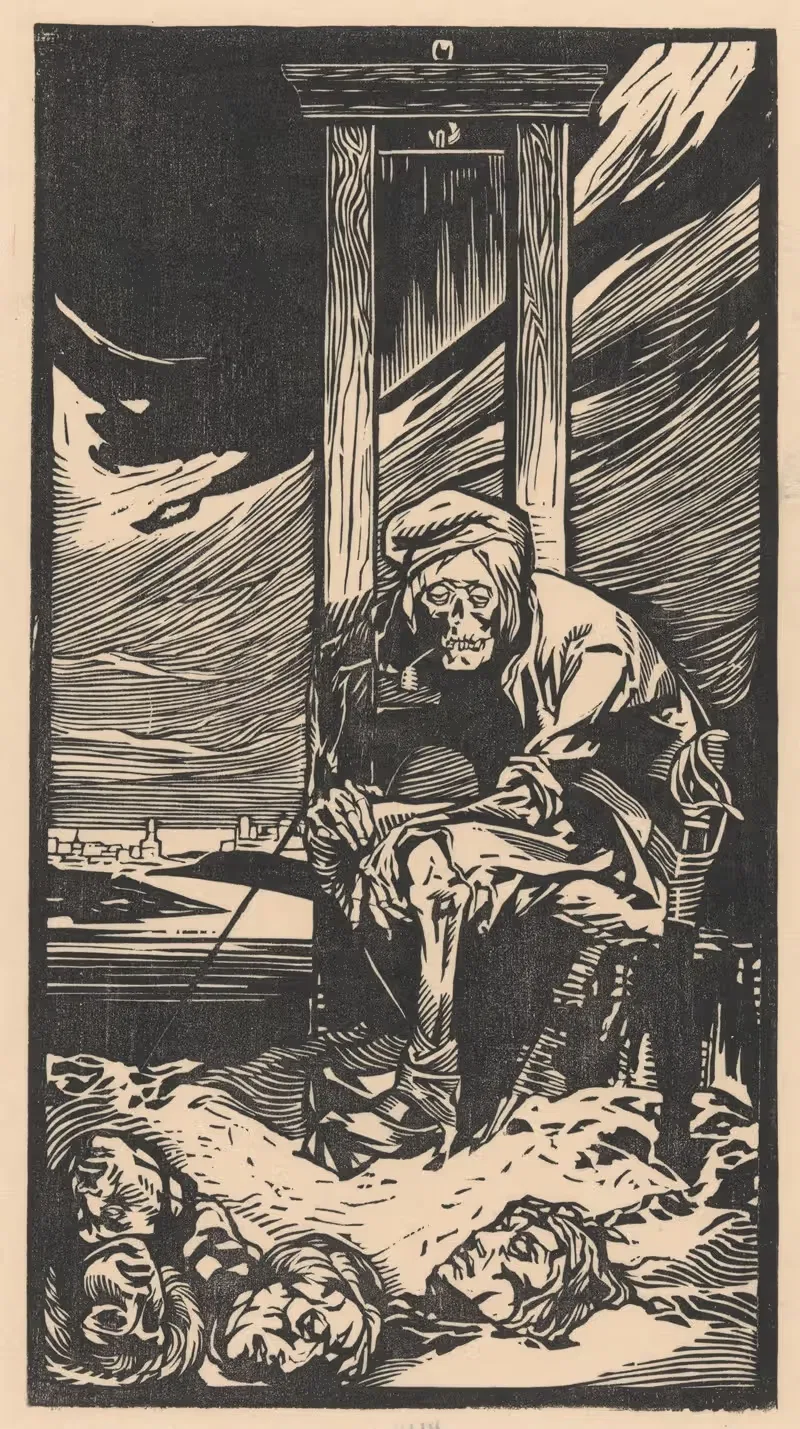 De Dood bij de guillotine by Johannes Josephus Aarts — digital art print download