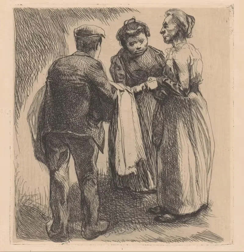 Groep van twee vrouwen en een man — Johannes Josephus Aarts