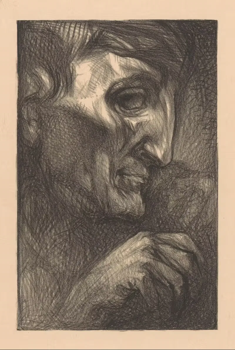 Голова и рука мужчины by Иоганнес Иосифус Аартс — digital art print download