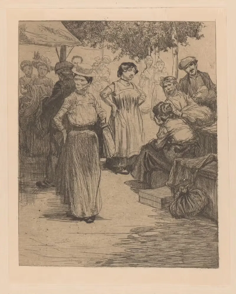 Mannen en vrouwen op een markt — Johannes Josephus Aarts