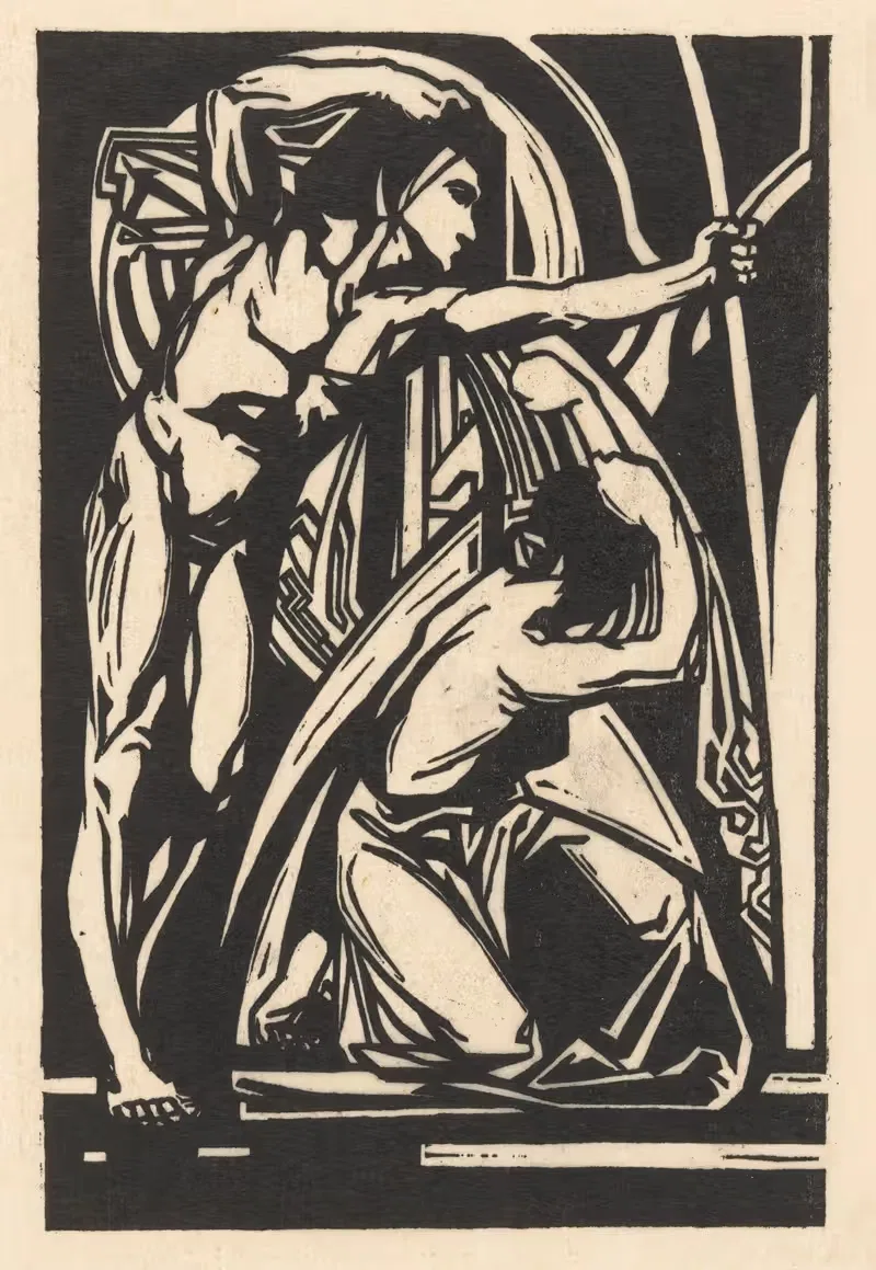 Staande man en knielende vrouw — Johannes Josephus Aarts