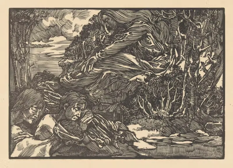 Verschijning in het woud by Johannes Josephus Aarts — digital art print download