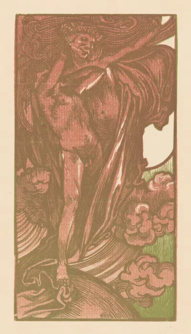 Vrouw en jongen in de wolken. — Johannes Josephus Aarts