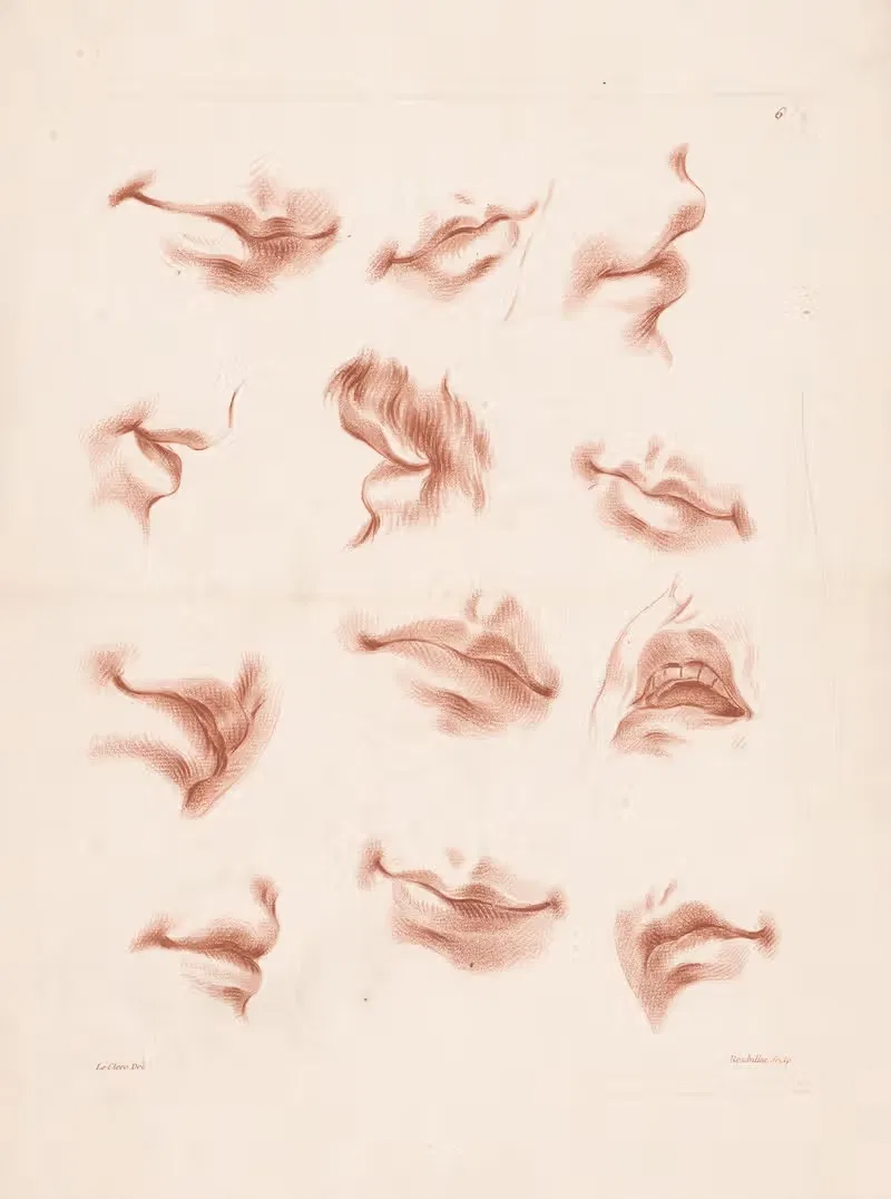Двенадцать ртов в разных выражениях by Луи-Франсуа Рубильяк, 1749-1849 — digital art print download
