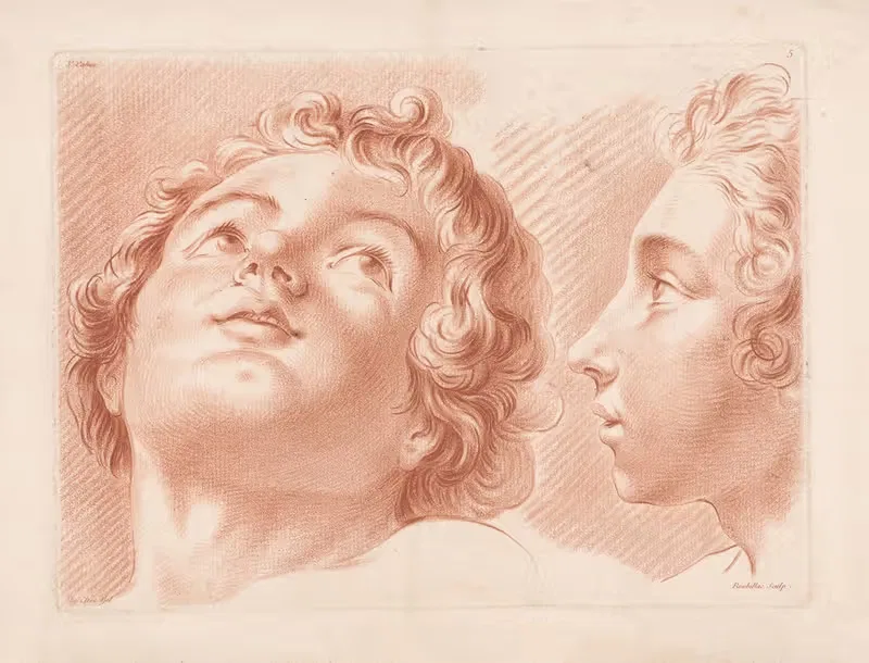 Two heads of boys — Louis-François Roubiliac