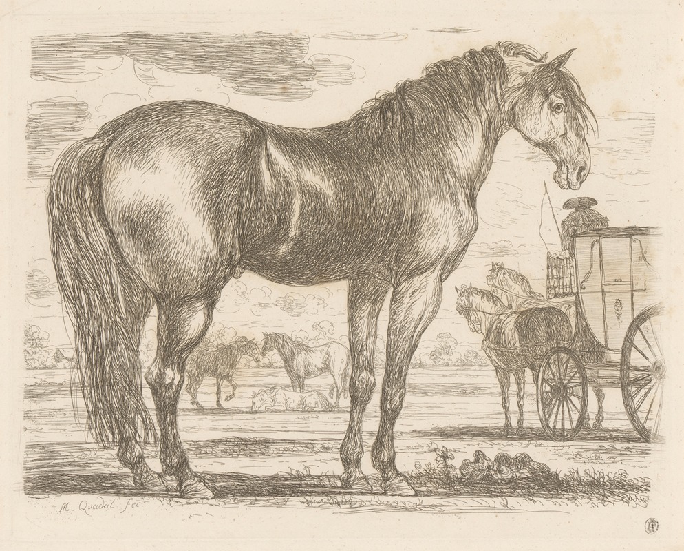 Horse, standing to the right — Мартин Фердинанд Куадал