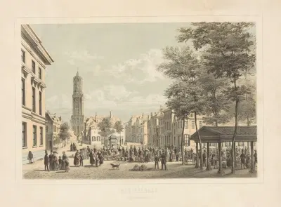Вид на Мариаплац в Утрехте by Питер Виллемус ван де Вейер, 1842-1880 — digital art print download