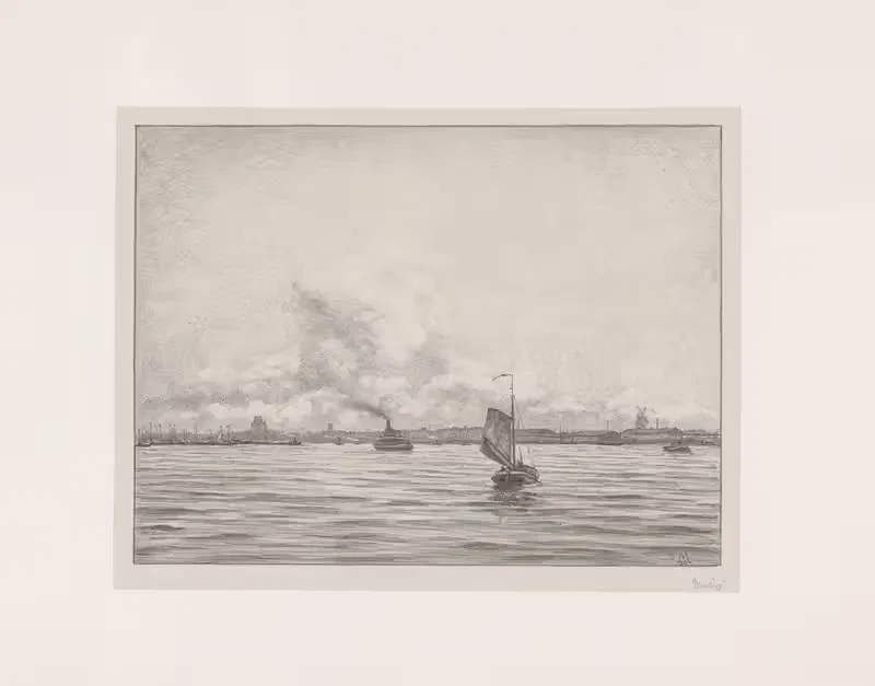 Gezicht op Rotterdam over het water — Simon Moulijn