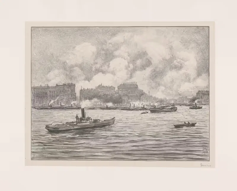 Gezicht op Rotterdam vanaf het water. — Simon Moulijn