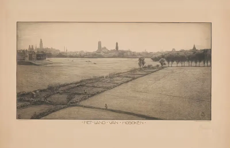 Het land van Hoboken by Simon Moulijn, 1923 — digital art print download