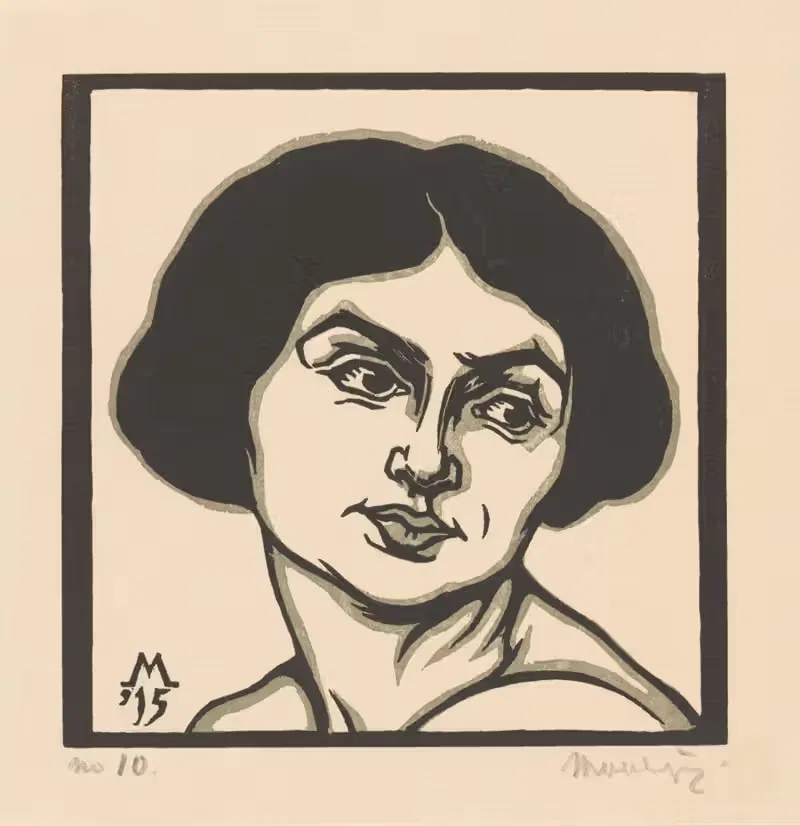 Голова женщины by Симон Мулейн, 1915 — digital art print download