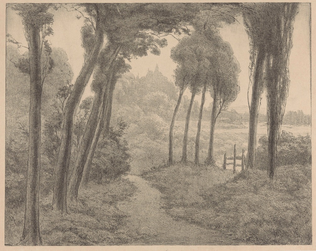 Landschap met bospad by Simon Moulijn, 1919 — digital art print download