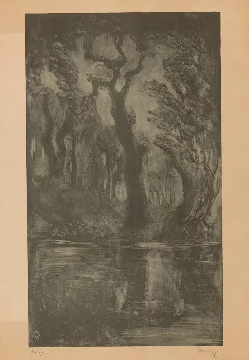 Вода в лесу Дромбос by Симон Мулейн, 1918 — digital art print download