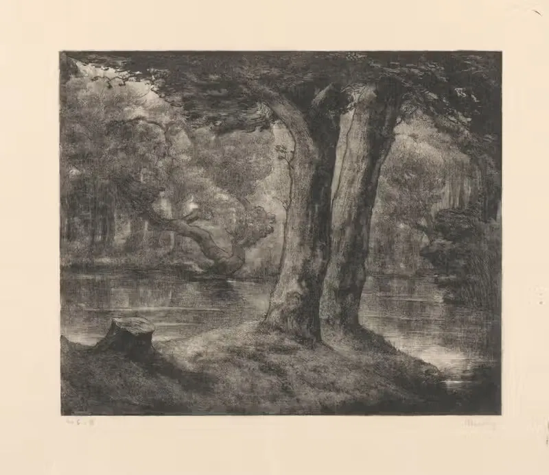 Вода в лесу by Симон Мулейн, 1921 — digital art print download