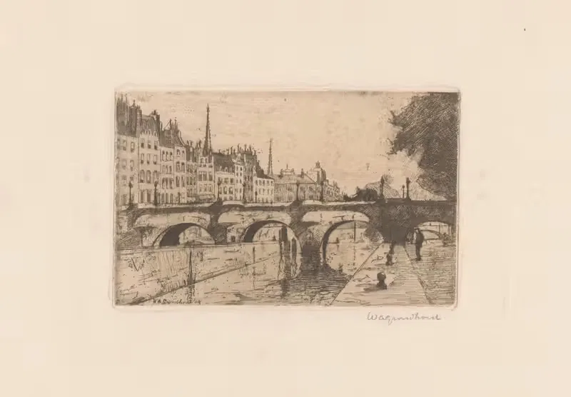 Brug over de Seine in Parijs — Willem Adrianus Grondhout
