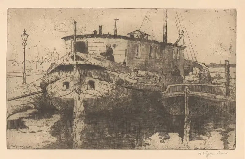 Лахавен в Гааге by Виллем Адрианус Грондхаут, 1888-1934 — digital art print download