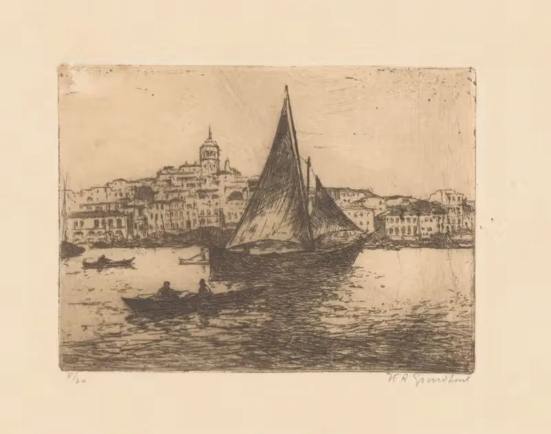 Корабли на воде в Константинополе by Виллем Адрианус Грондхаут, 1888-1934 — digital art print download