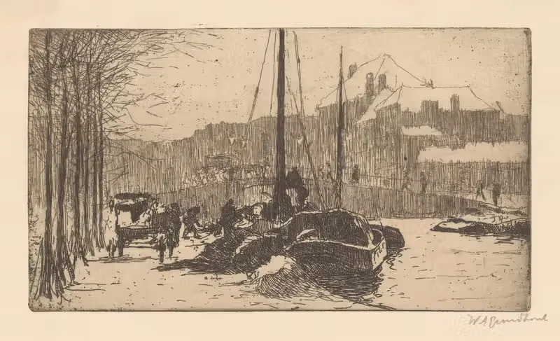 Sneeuw in de stad. by Willem Adrianus Grondhout, 1888-1934 — digital art print download