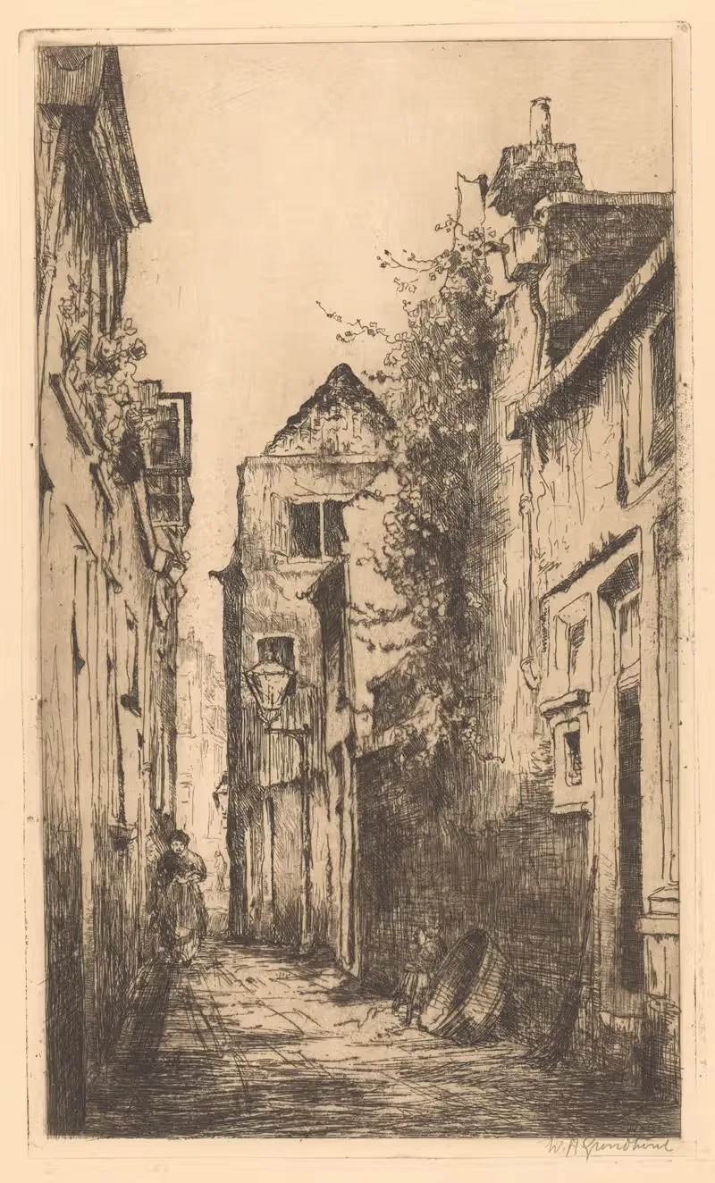 Улица в Лейдене by Виллем Адрианус Грондхаут, 1888-1934 — digital art print download